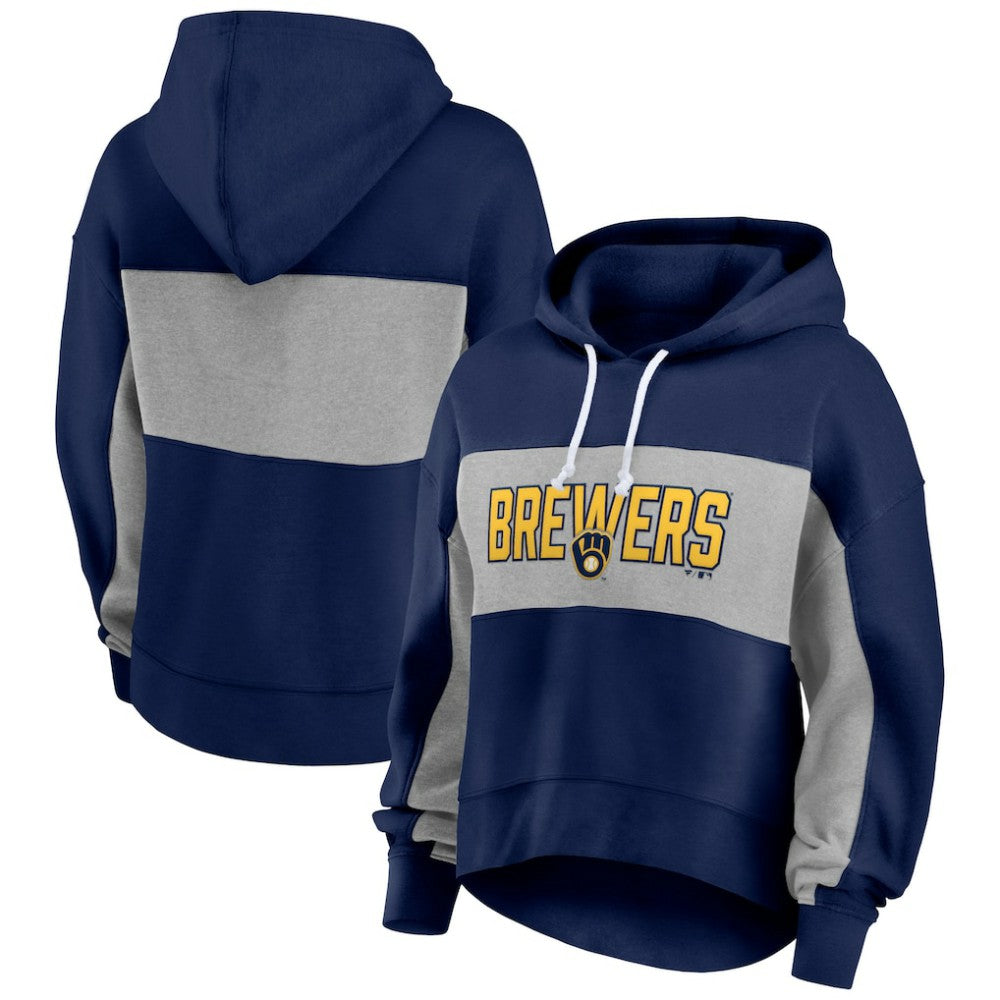 Milwaukee Brewers Fanatics Women's Filled Stat Sheet Pullover Hoodie - MLB Hoodies