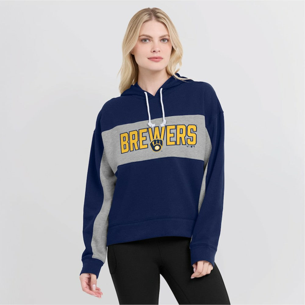 Milwaukee Brewers Fanatics Women's Filled Stat Sheet Pullover Hoodie - MLB Hoodies