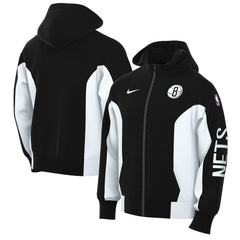 Black Brooklyn Nets 2023/24 Authentic Showtime Full-Zip Hoodie | NBA