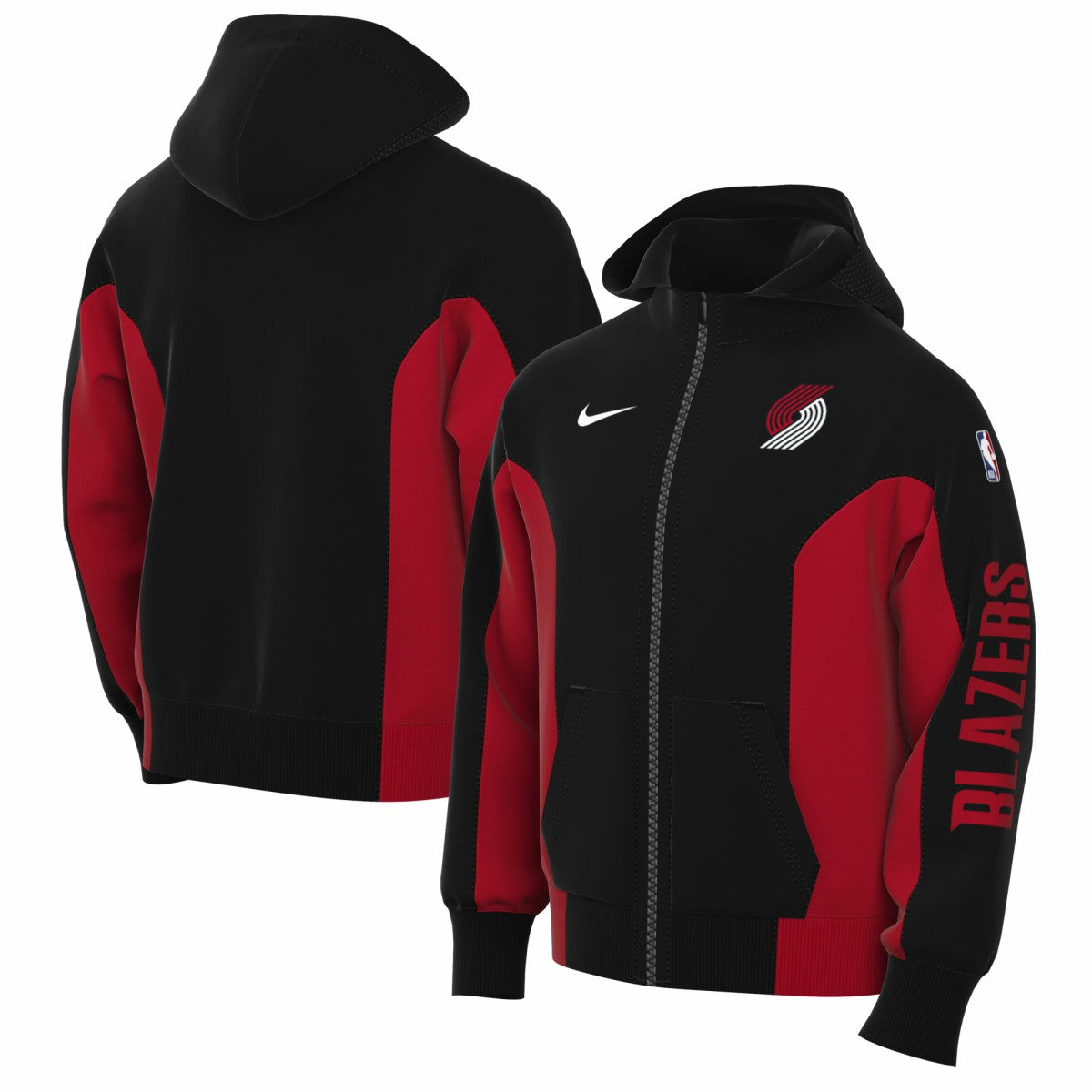 Black Portland Trail Blazers 2023/24 Authentic Showtime Full-Zip Hoodie | NBA