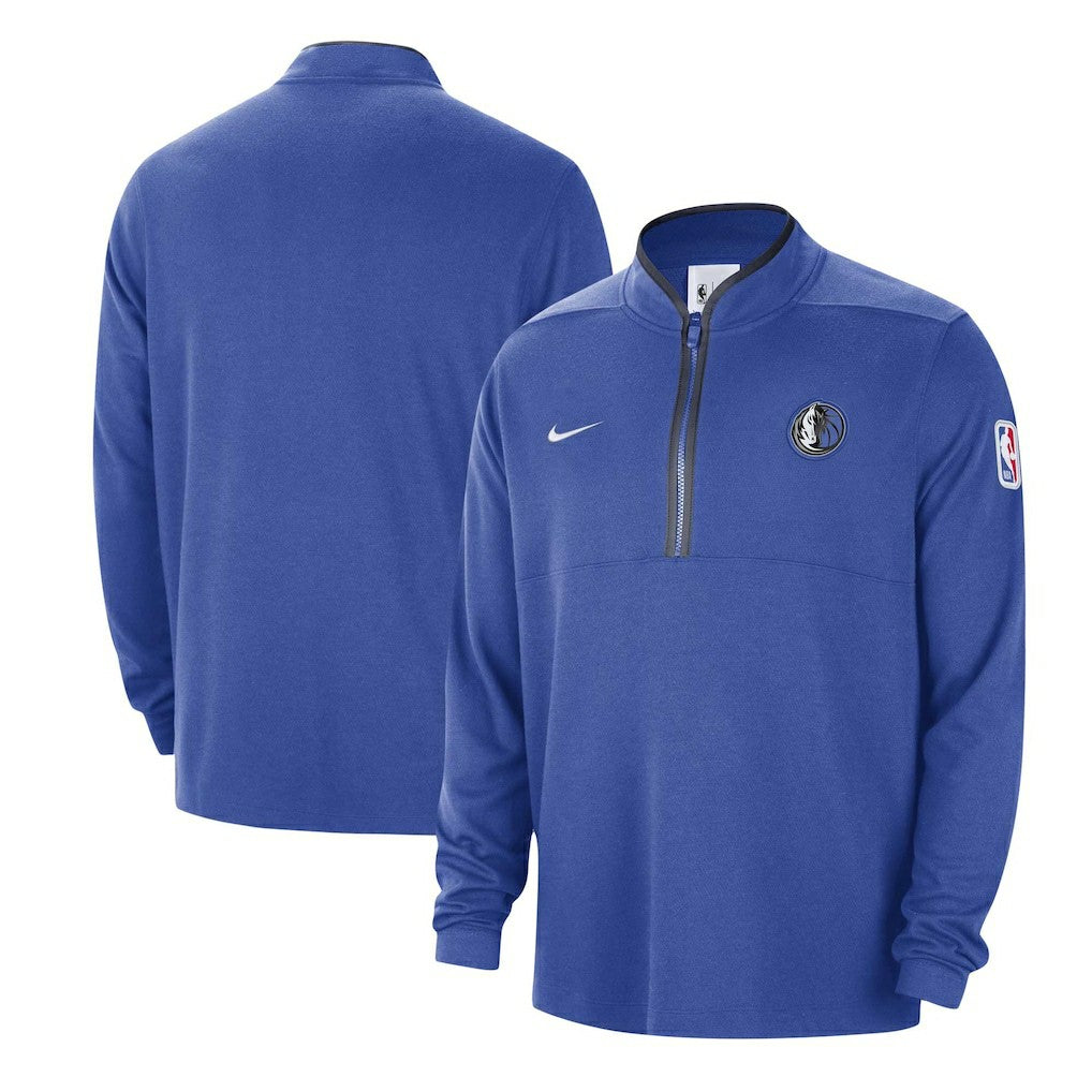 Blue Dallas Mavericks Authentic Performance Half-Zip Jacket sale | NBA