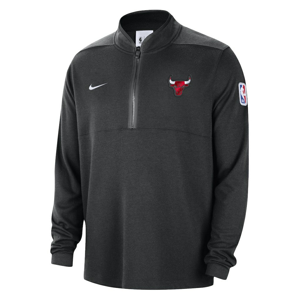 Black Chicago Bulls Authentic Performance Half-Zip Jacket | NBA