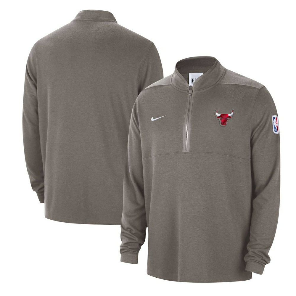 Olive Chicago Bulls Authentic Performance Half-Zip Jacket | NBA