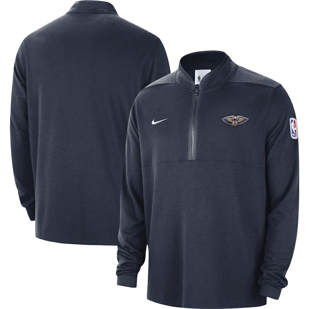 Navy New Orleans Pelicans Authentic Performance Half-Zip Jacket | NBA