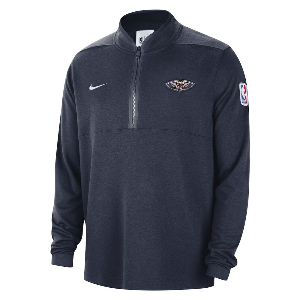 Navy New Orleans Pelicans Authentic Performance Half-Zip Jacket | NBA