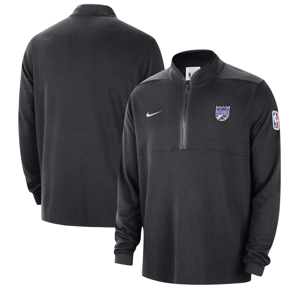 Black Sacramento Kings Authentic Performance Half-Zip Jacket | NBA