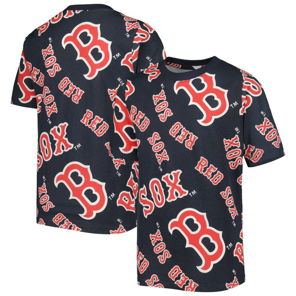 Boston Red Sox Stitches Youth Allover Team T-Shirt - MLB T-shirts