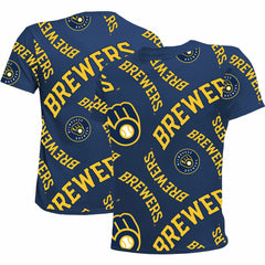 Milwaukee Brewers Stitches Youth Allover Team T-Shirt - MLB T-shirts
