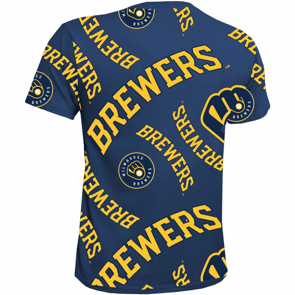 Milwaukee Brewers Stitches Youth Allover Team T-Shirt - MLB T-shirts