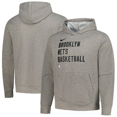Heather Gray Brooklyn Nets Unisex 2023/24 Performance Spotlight On-Court Practice Pullover Hoodie | NBA