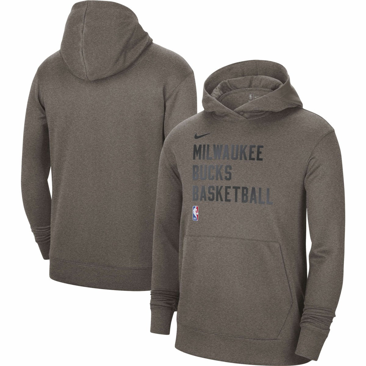 Olive Milwaukee Bucks Unisex 2023/24 Performance Spotlight On-Court Practice Pullover Hoodie | NBA