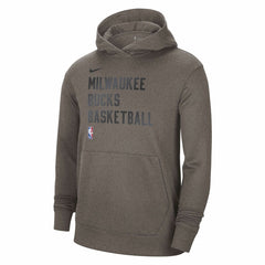 Olive Milwaukee Bucks Unisex 2023/24 Performance Spotlight On-Court Practice Pullover Hoodie | NBA