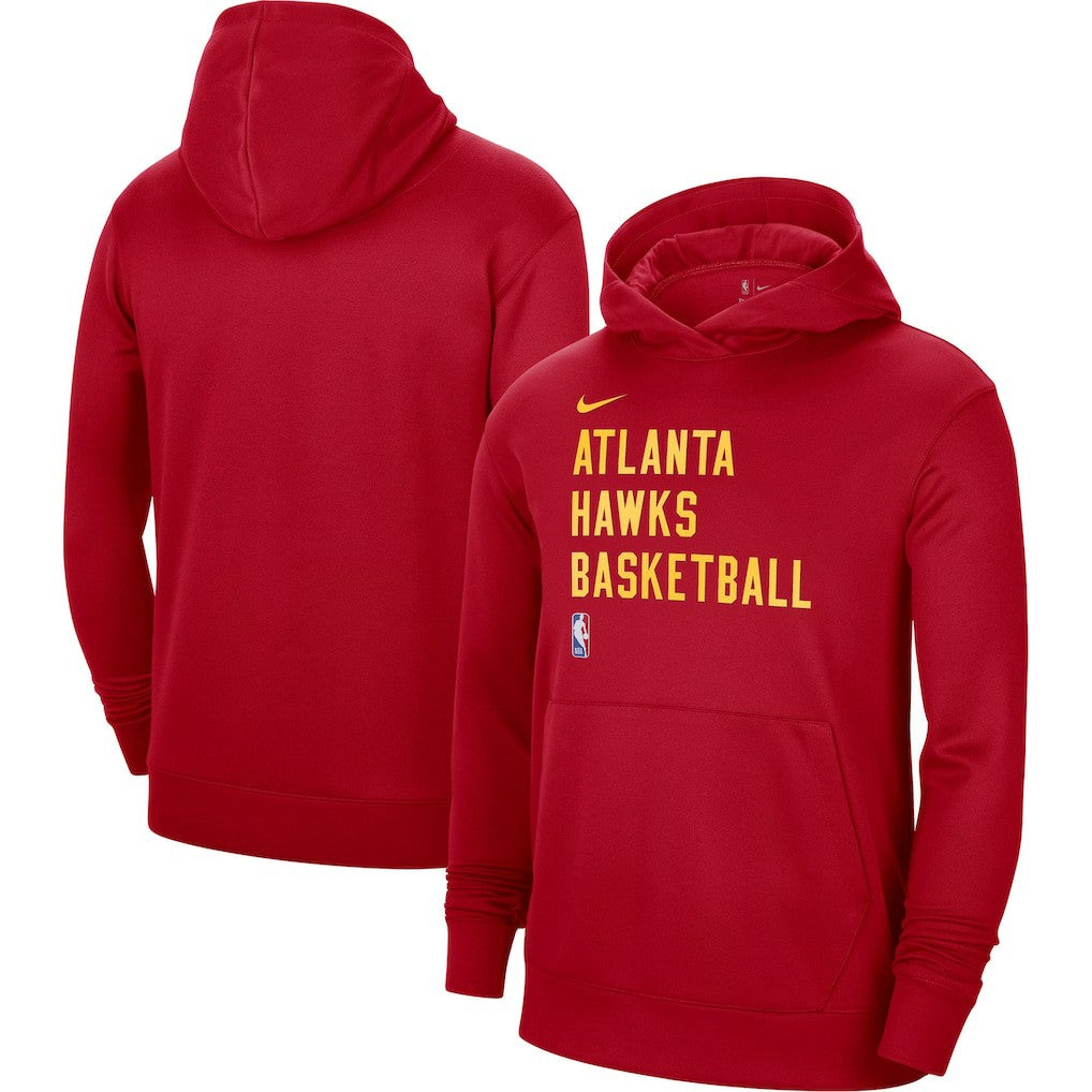 Red Atlanta Hawks Unisex 2023/24 Performance Spotlight On-Court Practice Pullover Hoodie | NBA