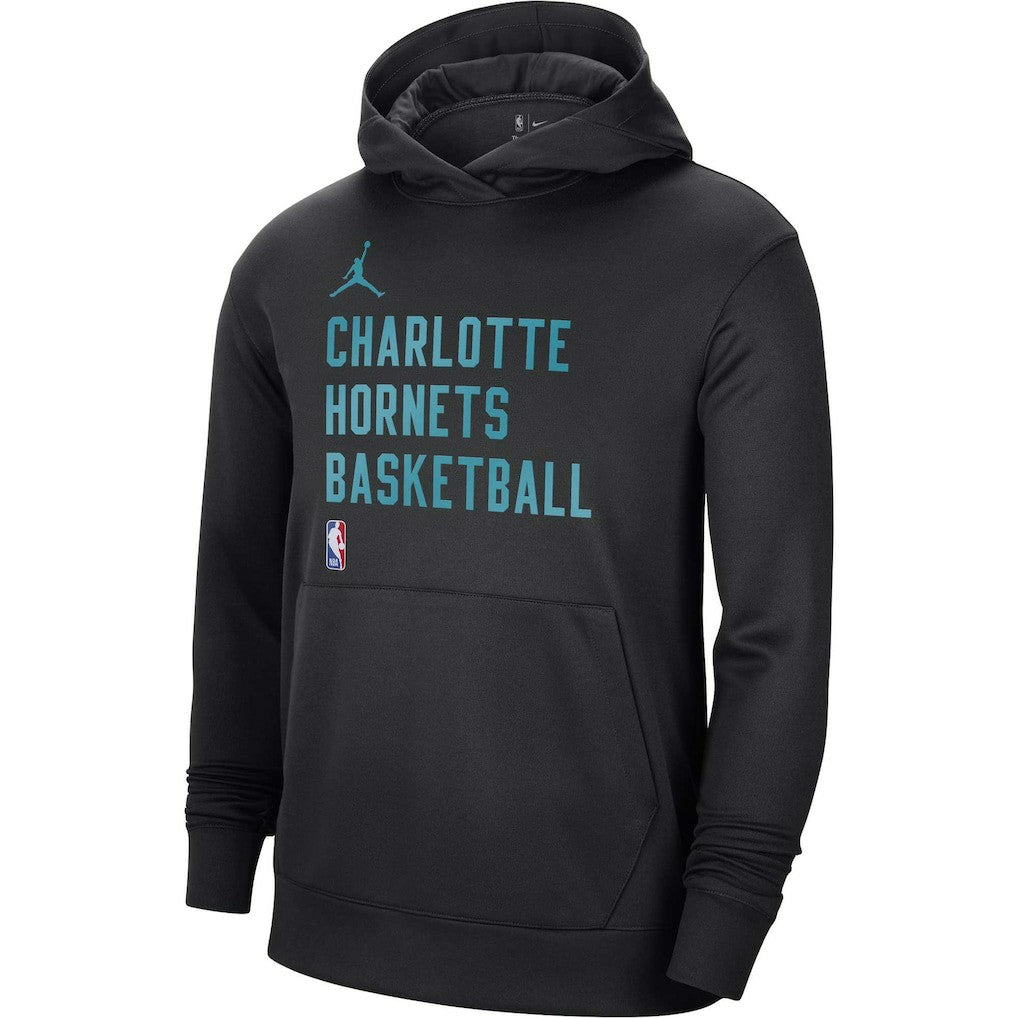 Black Charlotte Hornets Jordan Brand Unisex 2023/24 Performance Spotlight On-Court Practice Pullover Hoodie | NBA
