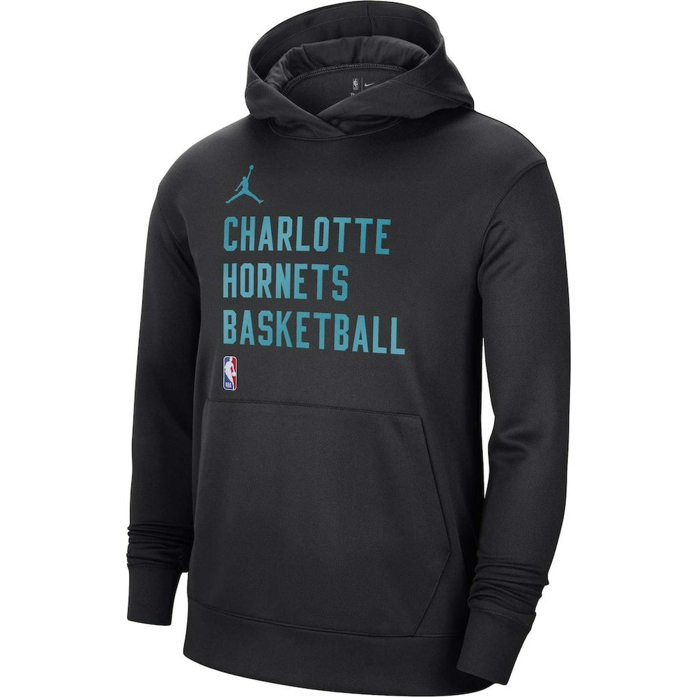 Black Charlotte Hornets Jordan Brand Unisex 2023/24 Performance Spotlight On-Court Practice Pullover Hoodie | NBA