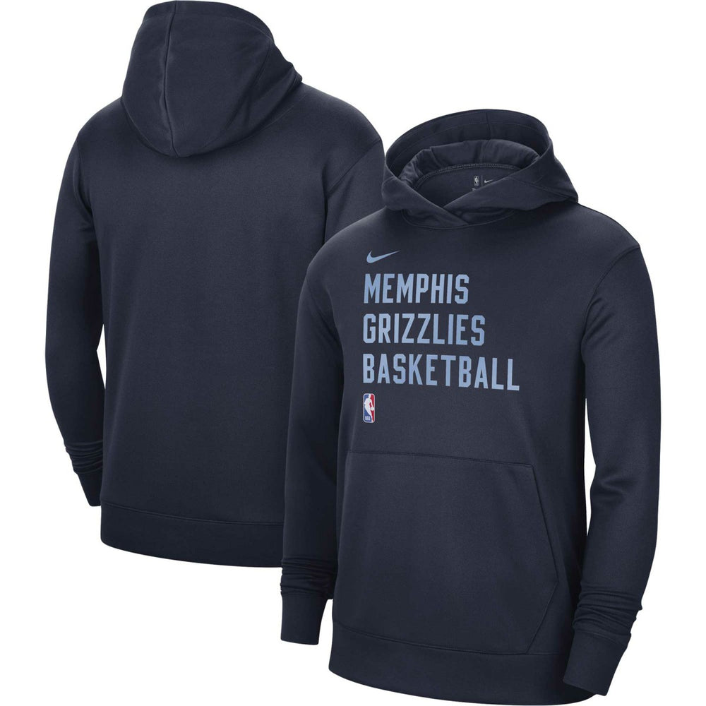 Navy Memphis Grizzlies Unisex 2023/24 Performance Spotlight On-Court Practice Pullover Hoodie | NBA