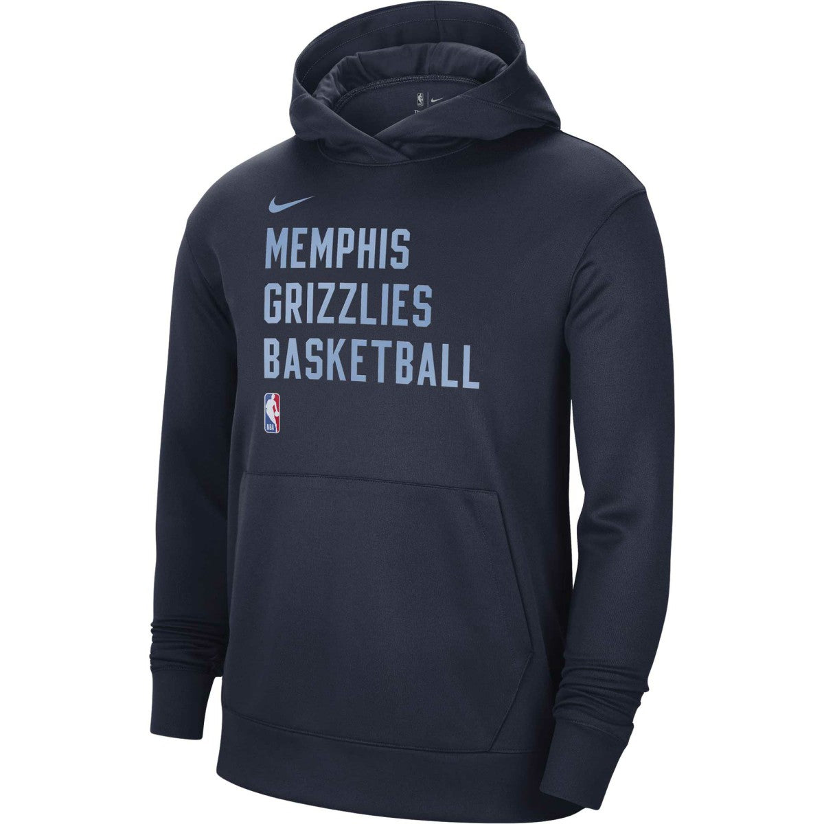 Navy Memphis Grizzlies Unisex 2023/24 Performance Spotlight On-Court Practice Pullover Hoodie | NBA