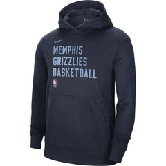 Navy Memphis Grizzlies Unisex 2023/24 Performance Spotlight On-Court Practice Pullover Hoodie | NBA