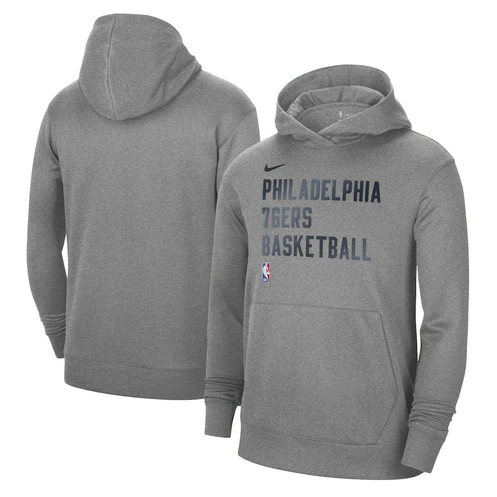 Heather Gray Philadelphia 76ers Unisex 2023/24 Performance Spotlight On-Court Practice Pullover Hoodie | NBA