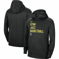 Black Utah Jazz Unisex 2023/24 Performance Spotlight On-Court Practice Pullover Hoodie | NBA