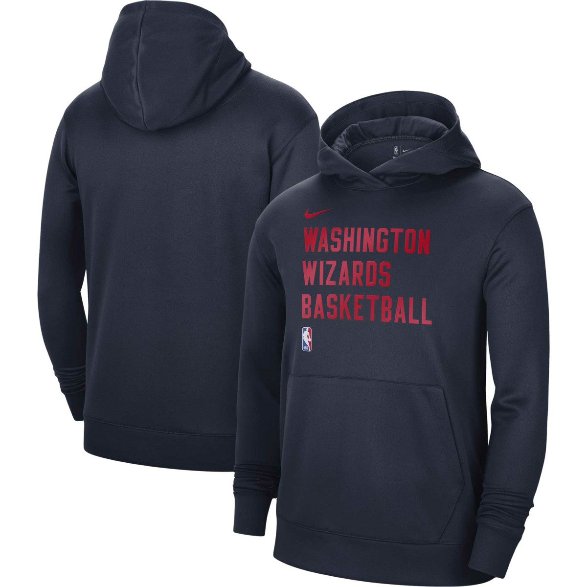 Navy Washington Wizards Unisex 2023/24 Performance Spotlight On-Court Practice Pullover Hoodie | NBA