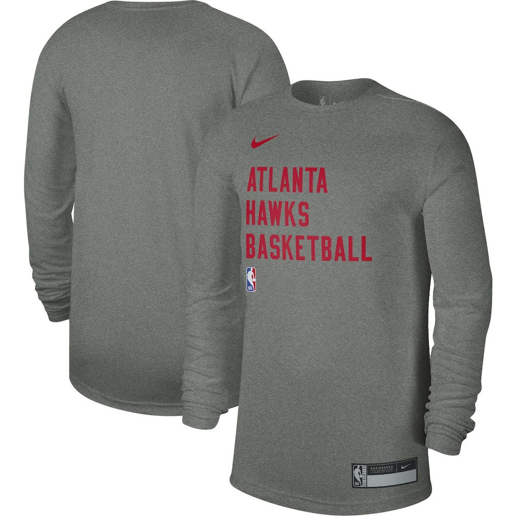 Heather Gray Atlanta Hawks Unisex 2023/24 Legend On-Court Practice Performance Long Sleeve T-Shirt | NBA