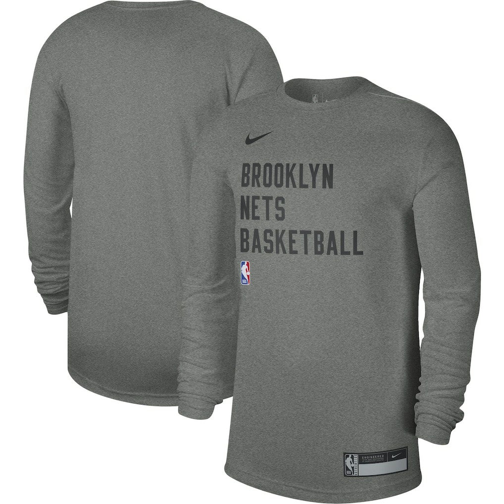 Heather Gray Brooklyn Nets Unisex 2023/24 Legend On-Court Practice Long Sleeve T-Shirt | NBA