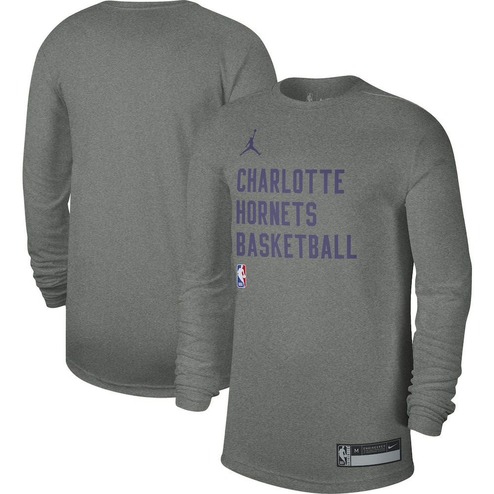 Heather Gray Charlotte Hornets Jordan Brand Unisex 2023/24 Legend On-Court Practice Long Sleeve T-Shirt | NBA