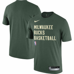Hunter Green Milwaukee Bucks 2023/24 Sideline Legend Performance Practice T-Shirt | NBA
