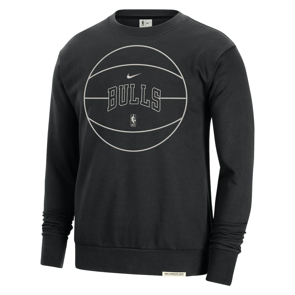 Black Chicago Bulls 2023/24 Authentic Standard Issue Travel Performance Pullover Sweatshirt | NBA
