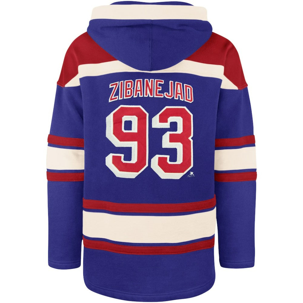 Mika Zibanejad New York Rangers '47 Player Name & Number Lacer Pullover Hoodie -  NHL Hoodies