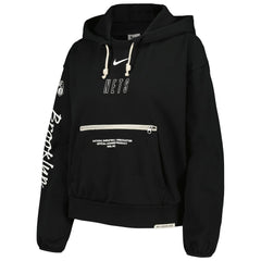 Black Brooklyn Nets Women's Courtside Standard Issue Performance Pullover Hoodie | NBA