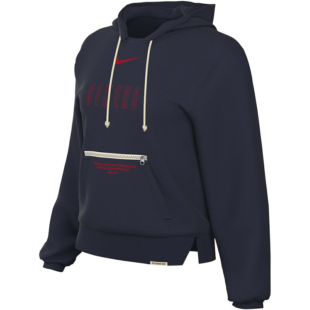 Navy Philadelphia 76ers Women's Courtside Standard Issue Performance Pullover Hoodie | NBA