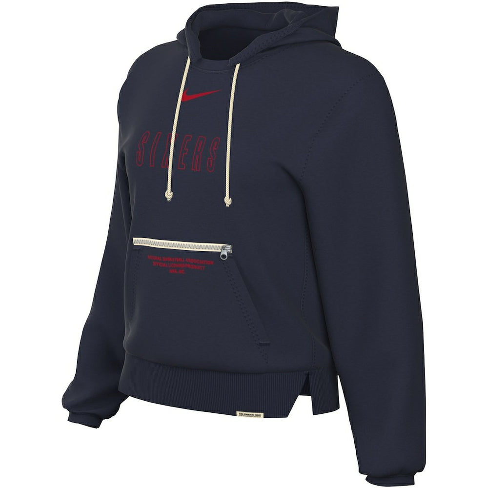 Navy Philadelphia 76ers Women's Courtside Standard Issue Performance Pullover Hoodie | NBA