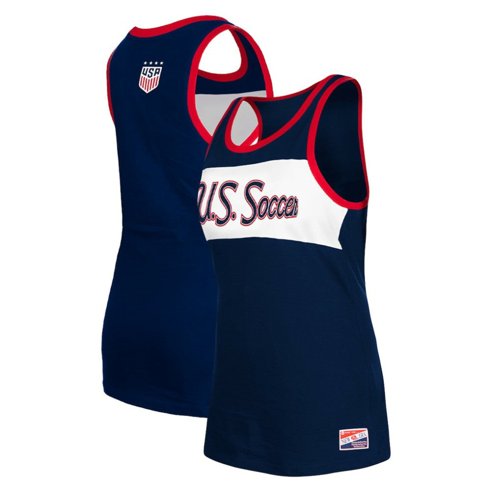 USWNT 5th & Ocean by New Era Women's Throwback Jersey Racer Tank Top