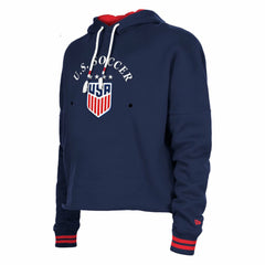 USWNT 5th & Ocean by New Era Women's Athleisure Cropped Fleece Pullover Hoodie