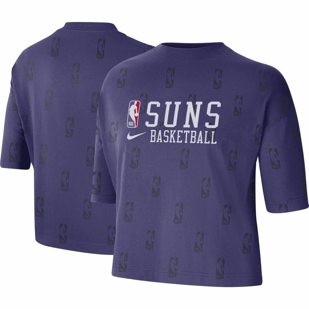 Purple Phoenix Suns Women's Allover NBA Logo Boxy T-Shirt | NBA