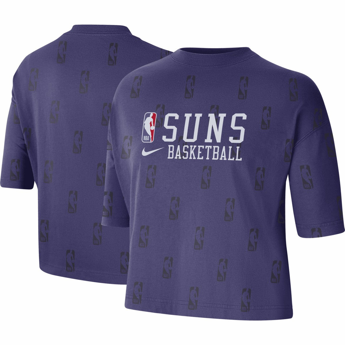 Purple Phoenix Suns Women's Allover NBA Logo Boxy T-Shirt | NBA