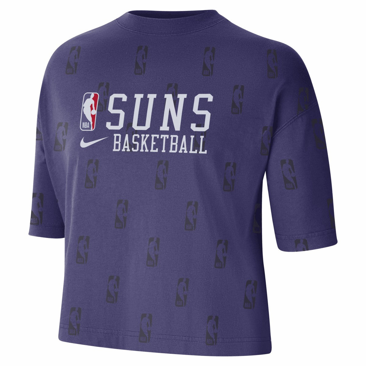 Purple Phoenix Suns Women's Allover NBA Logo Boxy T-Shirt | NBA