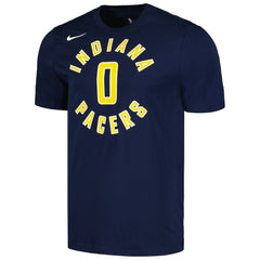 Navy Tyrese Haliburton Indiana Pacers Icon 2022/23 Name & Number T-Shirt | NBA
