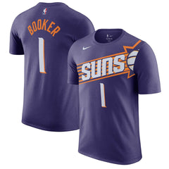 Purple Devin Booker Phoenix Suns Icon 2022/23 Name & Number T-Shirt | NBA