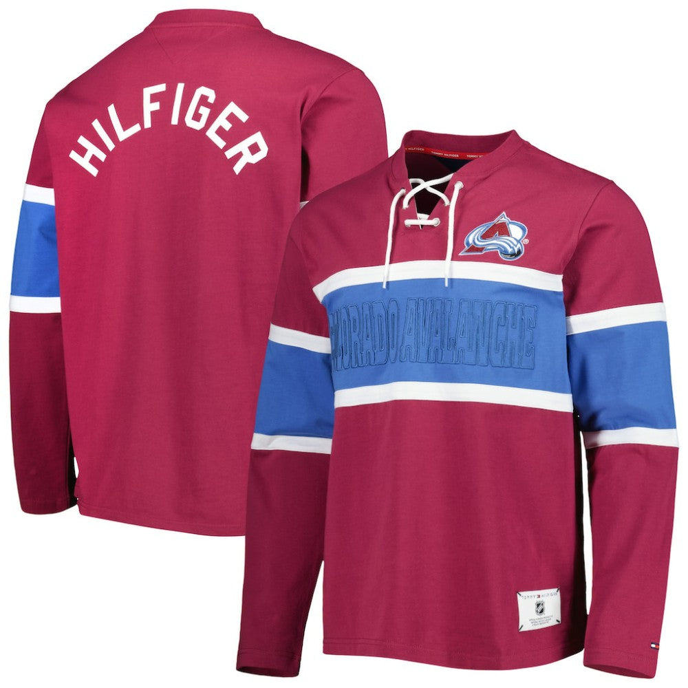 Colorado Avalanche Tommy Hilfiger Walter Lace-Up Long Sleeve Top -  NHL