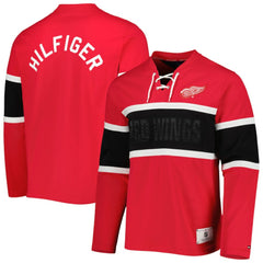 Detroit Red Wings Tommy Hilfiger Walter Lace-Up Long Sleeve Top -  NHL