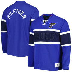 St. Louis Blues Tommy Hilfiger Walter Lace-Up Long Sleeve Top -  NHL