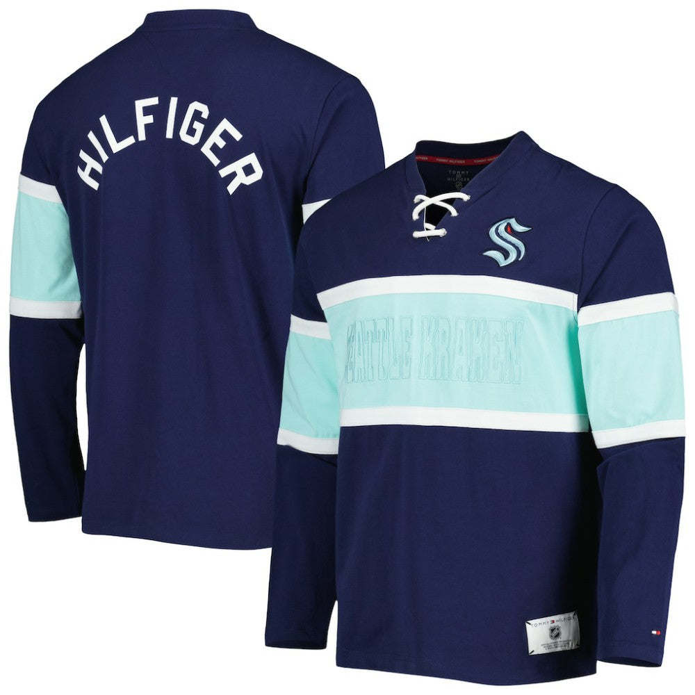 Seattle Kraken Tommy Hilfiger Walter Lace-Up Long Sleeve Top -  NHL