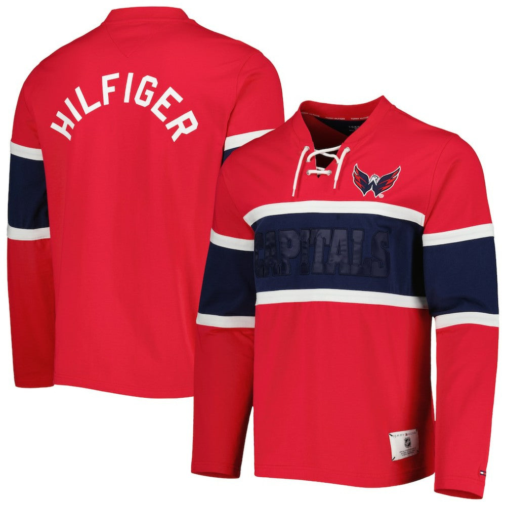 Washington Capitals Tommy Hilfiger Walter Lace-Up Long Sleeve Top -  NHL
