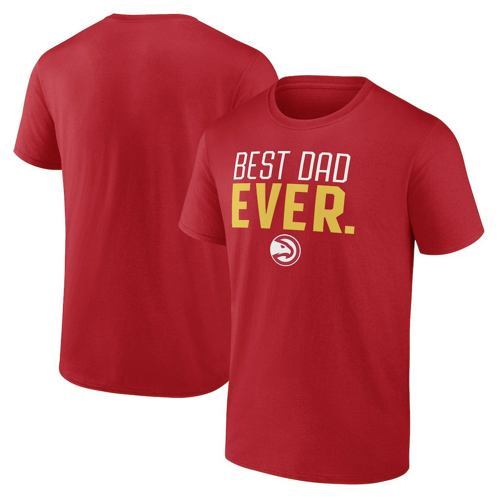 Red Atlanta Hawks Best Dad Ever Logo T-Shirt | NBA