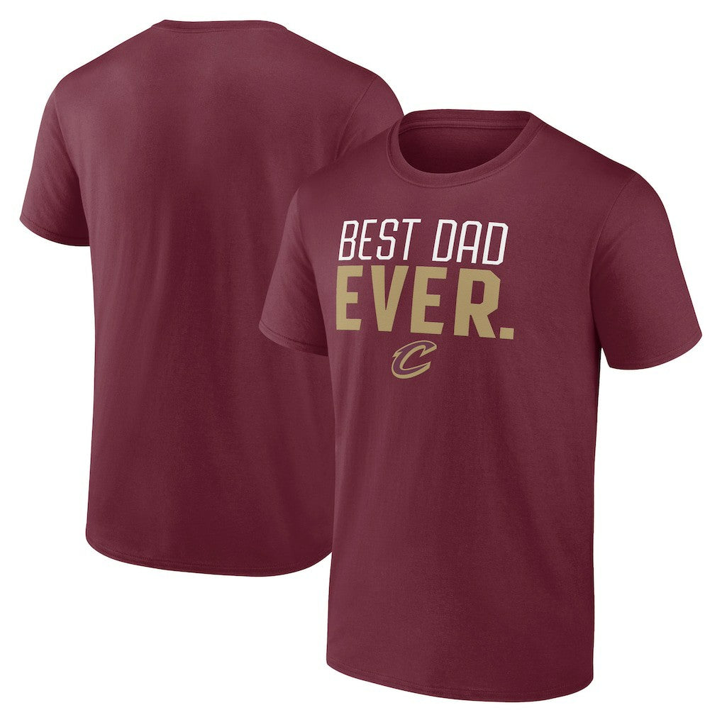 Wine Cleveland Cavaliers Best Dad Ever Logo T-Shirt sale | NBA