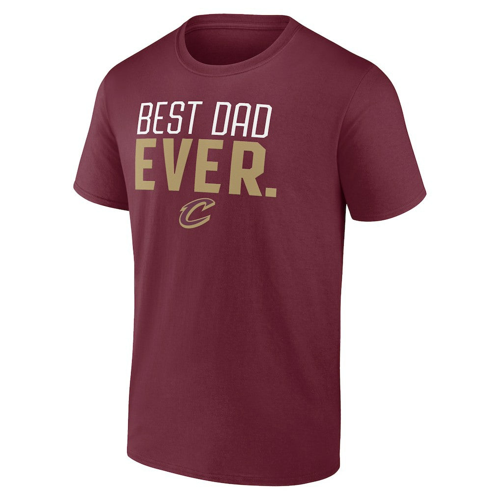 Wine Cleveland Cavaliers Best Dad Ever Logo T-Shirt sale | NBA