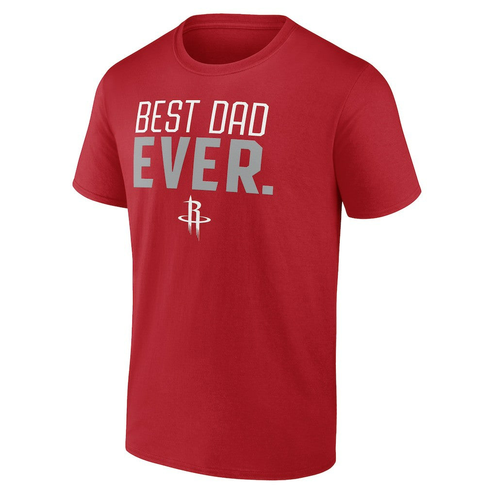 Red Houston Rockets Best Dad Ever Logo T-Shirt | NBA